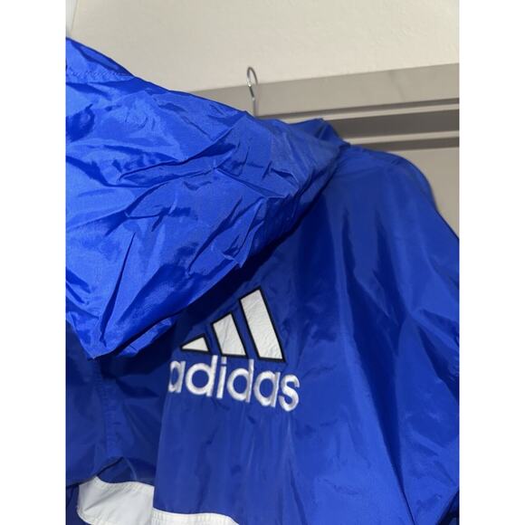 Vintage Adidas Windbreaker Jacket With Hidden Hoodie Size Large - Picture 5 of 5